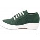 Кеды на танкетке Las Espadrillas Super Ga Heel 5366-22 Green Canvas артикул KDF-5366-22