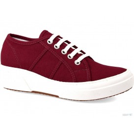 Кеды на танкетке Las Espadrillas Super Ga Heel 5366-48 Marsala Canvas артикул KDF-5366-48