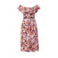 Платье ERIN SWALLOW PRINT DRESS WITH SKINNY BELT LOST INK