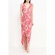 Платье AMBER PRINTED DRAPE MAXI WITH BELT DETAIL LOST INK модель LO019EWHEL70 распродажа