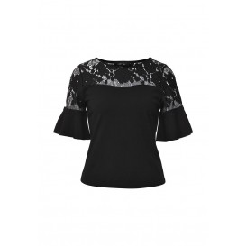 Блуза LACE YOLK PEPLUM SLEEVE TOP LOST INK модель LO019EWJOT39 cо скидкой