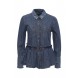 Рубашка джинсовая DENIM RAW EDGE PEPLUM SHIRT LOST INK артикул LO019EWJOU59 распродажа