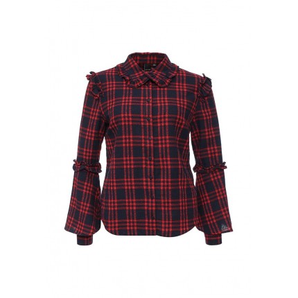 Блуза CHECK SHIRT WITH RUFFLE DETAIL LOST INK модель LO019EWJOU60 купить cо скидкой