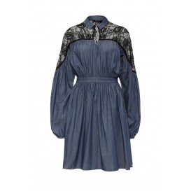 Платье GEORGIA DENIM DRESS WITH LACE SLEEVE LOST INK