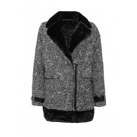 Пальто TWEED FUR LINED COAT LOST INK