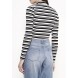 Лонгслив ZIP FRONT STRIPE RIB CROP LOST INK модель LO019EWNIS44 cо скидкой