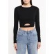 Лонгслив MINI CUTOUT FRONT CROP LOST INK артикул LO019EWNRB56