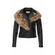 Куртка кожаная River Island артикул RI004EWKVY50 купить cо скидкой