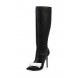 Сапоги BOW FRONT HEELED KNEE-HIGH BOOT BLACK LOST INK артикул LO019AWEEO82 распродажа