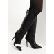 Сапоги BOW FRONT HEELED KNEE-HIGH BOOT BLACK LOST INK артикул LO019AWEEO82 распродажа