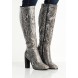 Сапоги HIGH HEELED SNAKE PRINT KNEE-HIGH BOOT LOST INK артикул LO019AWEFJ92