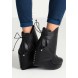 Ботильоны STUD BACK WEDGE ANKLE BOOT BLACK LOST INK артикул LO019AWEGR21 распродажа