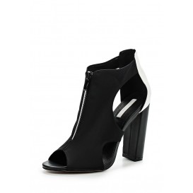 Босоножки RONNIE ZIP FRONT HIGH VAMP BLOCK HEEL SANDAL - BLACK/WHITE LOST INK