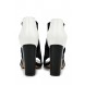 Босоножки RONNIE ZIP FRONT HIGH VAMP BLOCK HEEL SANDAL - BLACK/WHITE LOST INK артикул LO019AWGBF08 фото товара