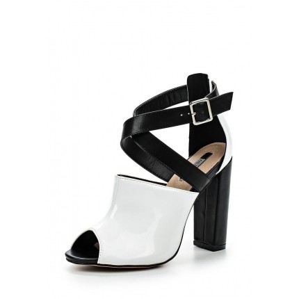 Босоножки RACHEL CROSS STRAP HIGH VAMP BLOCK HEEL SANDAL - BLACK/WHITE LOST INK артикул LO019AWGBF09