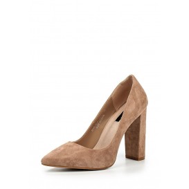 Туфли CARLITA LEATHER BLOCK HEEL COURT NUDE LOST INK