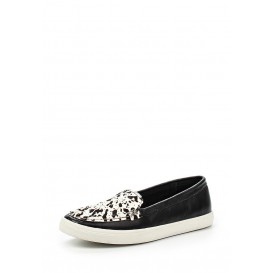 Эспадрильи MAE LEATHER LOAFER PLIMSOLL - BLACK/COW PRINT LOST INK