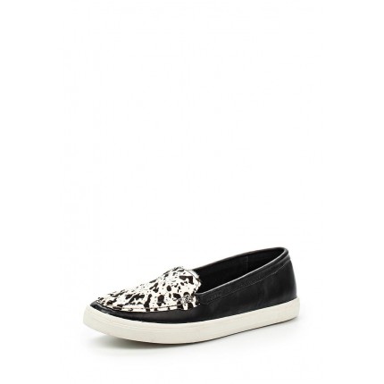 Эспадрильи MAE LEATHER LOAFER PLIMSOLL - BLACK/COW PRINT LOST INK модель LO019AWGMJ78 фото товара