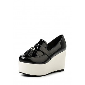 Туфли CHUNK TASSLE FLATFORM BLACK & WHITE LOST INK