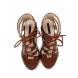 Босоножки ROMAN GHILLIE TIE HEELED SANDAL - DARK TAN LOST INK артикул LO019AWGOJ00 распродажа