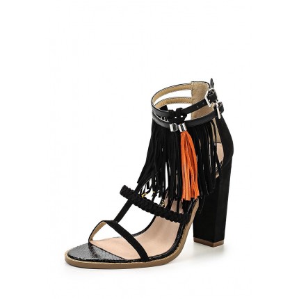 Босоножки RAISE COLOURED TASSLE TRIM BLOCK HEEL SANDAL LOST INK модель LO019AWGOJ02