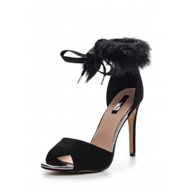 Босоножки DONI FAUX FUR STRAP HEELED SANDAL LOST INK